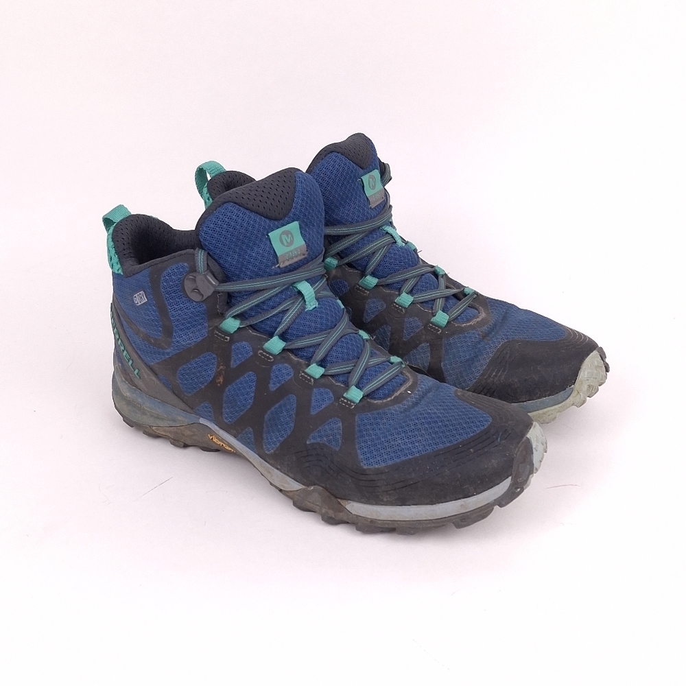 Merrell Siren 3 Mid Waterproof hiking boots shoes Vibram sole outdoor trail blue